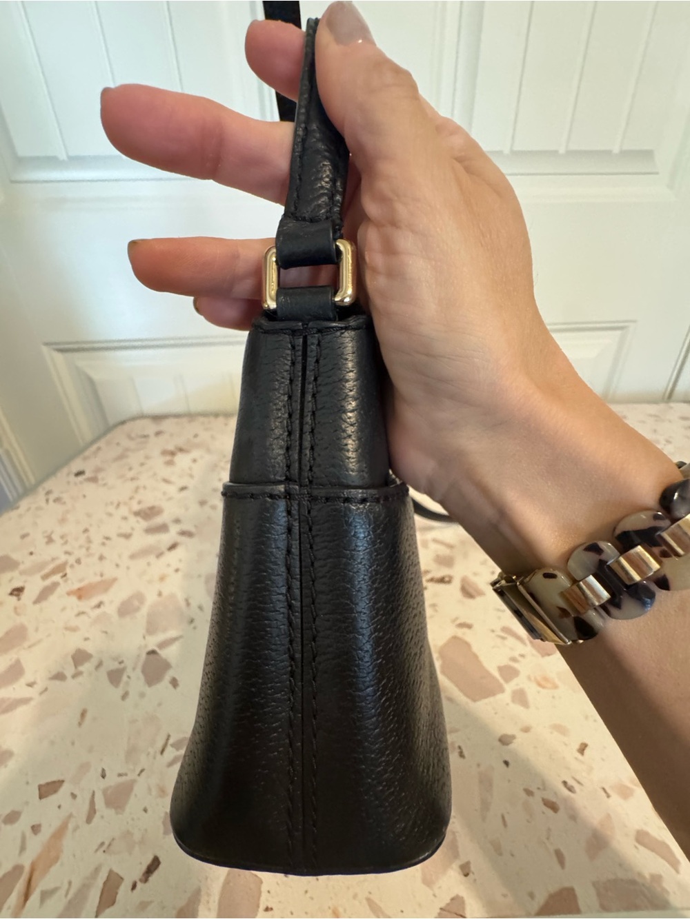Kate Spade Black Leather Crossbody Bag with Gold Hardware - Picture 3 of 16